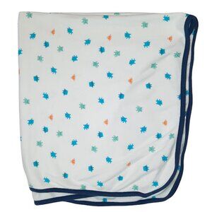 Carter's Child of Mine Monsters Swaddle Receiving White & Blue Blanket 27" X 27"